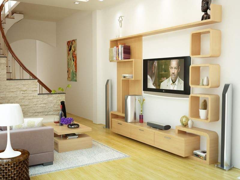 Mẫu kệ tivi phòng khách phù hợp với nhà ống