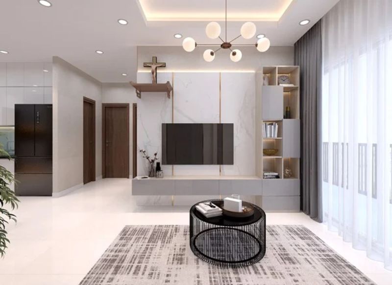 Mẫu kệ tivi phòng khách nhà ống