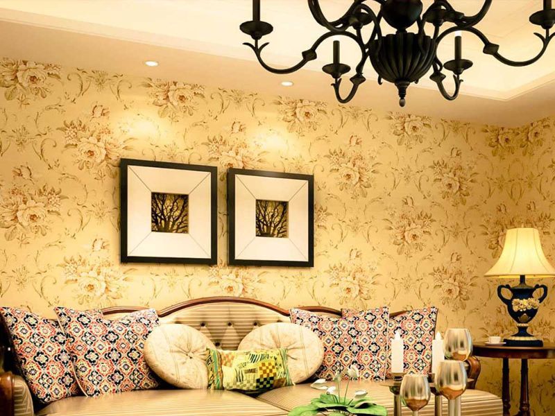 giấy dán tường phòng khách chung cư