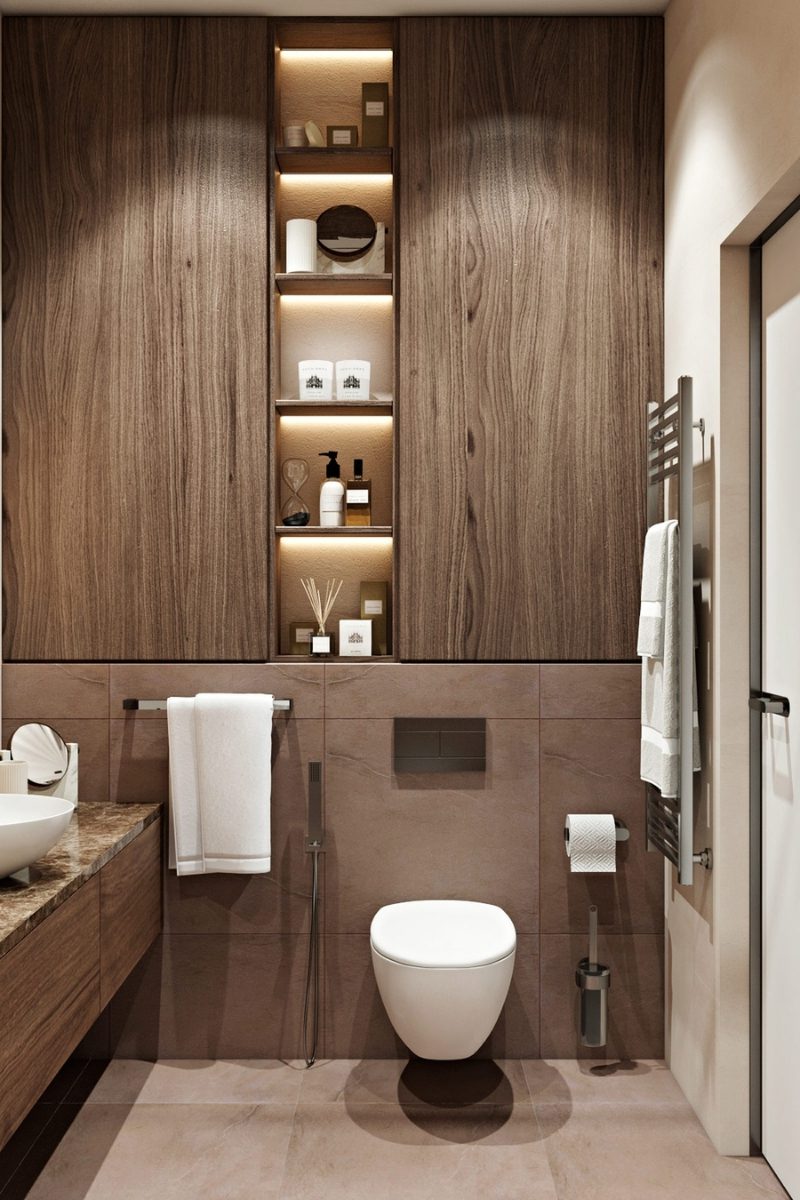Cách bố trí tủ đựng đồ trong nhà vệ sinh